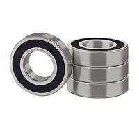 XiKe 4 Pièces 6205-2RS Roulement à billes 25x52x15mm, Pré-lubrifié｜Acier au chrome｜Double joint en caoutchouc｜6205RS Roulements à billes à gorge profonde, Pack de 4.