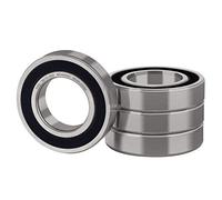 XiKe 4 Pièces 6210-2RS Roulement à billes 50x90x20mm, Pré-lubrifié｜Acier au chrome｜Double joint en caoutchouc｜6210RS Roulements à billes à gorge profonde, Pack de 4.