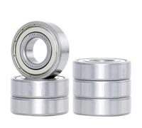 XiKe 6 pièces 6204ZZ Roulements à billes 20x47x14mm Acier au chrome et Pré-lubrifié, 6204Z Roulements à billes à gorge profonde à double étanchéité