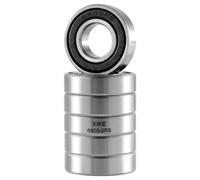 XiKe 6 pièces 6900-2RS Roulements à billes scellés 10x22x6mm Acier au chrome et Pré-lubrifié, 6900RS Roulements à billes à gorge profonde à double étanchéité