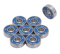 XiKe 608-2RS/608RS Roulements de skateboard 8x22x7mm, Double étanche et Acier chromé, adaptées aux planches à roulettes, longboards, trottinettes et roller en ligne droite (8 pièces, Bleu）