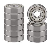 XiKe 6201ZZ Roulements à billes à double étanchéité 12x32x10mm Acier au Chrome et Pré-lubrifiés, 6201-2Z Roulements à billes à gorge profonde, Paquet de 10.