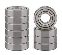 XiKe 6202ZZ Roulements à billes à double étanchéité 15x35x11mm Acier au Chrome et Pré-lubrifiés, 6202-2Z Roulements à billes à gorge profonde, Paquet de 10.