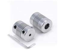 XIKE Lot de 2 raccords d'arbre de 3 mm à 8 mm de long et 19 mm de diamètre - Coupleur de moteur pas à pas en alliage d'aluminium pour imprimante 3D CNC machine DIY encodeur