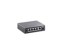 XikeStor Commutateur réseau managé 2.5Gbit, 5 Ports RJ45 2,5Gbps & 1 Port SFP+ 10G, VLAN/QoS/STP/IGMP/LACP, Conception silencieuse sans Ventilateur, boîtier en Aluminium, Montage sur Bureau