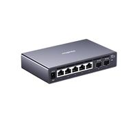 XikeStor Switch 2.5G | Commutateur géré 7 ports 2.5G | 5X 2.5GbE RJ45 + 2X 10G SFP+ | VLAN/LACP/QoS, Web-géré, Boîtier métallique sans ventilateur, Montage sur bureau/mur pour NAS, PC de jeu, Bureau à