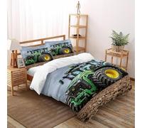 XIKMLSID Champ de Tracteur Parure 3 Pièces Housse De Couette Ferme 3D Adulte Moderne Haut De Gamme Doux Et Confortable avec 2 Taies d'oreiller Super King（260x220cm）