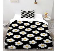 XIKMLSID Housse De Couette Fleur Parure De Lit 1 Personnes 2 Pièces Fleurs Plants Housse De Couette avec Taie d'oreiller 100% Coton Single（135x200cm）