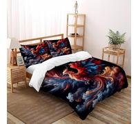 XIKMLSID Housse De Couette Phoenix coloré Parure De Lit 3 Pièces Faune Sauvage Housse De Couette avec Taie D'oreillerDouble(200x200cm)