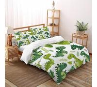 XIKMLSID Petit Dinosaure Ensemble De Housses De Couette 3 Pièces Animaux Multi-éléments Thème 3D Enfants Jeunes Housses De Couette en Pur Coton King（220x240cm）