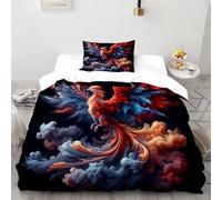 XIKMLSID Phoenix coloré 2 Pièces Housse De Couette Faune Sauvage S Impression 3D,literie en Microfibre Douce Et Confortable Convient Aux Adultes Enfants Single(135x200cm)