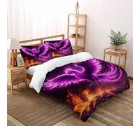 XIKMLSID Phoenix Violet Parure De Lit Adulte Enfant Faune Sauvage,Housse De Couette en Microfibre,Ensemble De Literie avec 1 Housse De Couette + 2 Taies d'oreiller Super King(260x220cm)