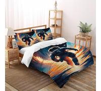 XIKMLSID planète Astronaute Parure De Lit Adulte Enfant Yak Neige,Housse De Couette en Microfibre,Ensemble De Literie avec 1 Housse De Couette + 2 Taies d'oreiller Super King（260x220cm）