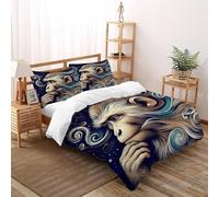 XIKMLSID singe3 Pièces Housse De Couette Faune Sauvage Impression 3D,literie en Microfibre Hypoallergénique Douce Super King(260x220cm)