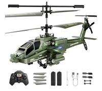 XIKOTEC Hélicoptères Radiocommandés Helicoptere Telecommande Enfant 8+ | Hélicoptère Télécommandé Adulte avec 2 Batt, LED, 1-Clic Décolle/Atterrit, Hélicoptère RC Cadeau Jouet Garçon