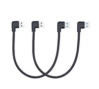 Xilaghy Lot de 2 câbles d'extension USB 3.0 courts à 90 degrés, 30 cm, angle droit USB 3.0 type A mâle vers mâle, câble de charge et de transfert de données pour disque dur, lecteur DVD, ordinateur