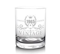 xilaxila Verre à whisky 60e anniversaire pour hommes, vintage 1965, cadeaux de whisky pour lui, père, mari, amis, 325 ml