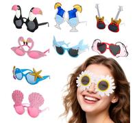 XiLayNeen 9 Paires Lunettes Drole de Soleil de Fête,Hawaii Lunettes de Soleil Amusantes,Festival Accessoires pour Plage Pool Party,Anniversaires,Carnavals，Halloween,Mariages,Noël,Accessoires Photo
