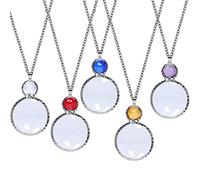 XILAZAB Collier avec loupe 10x monocle avec longue chaîne d'aide à la lecture pour bibliothèque, lecture, zoom, bijoux, travaux d'aiguille (bleu)