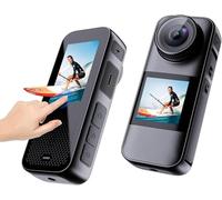 Xilecam Caméra Sport Double écran 4K 60FPS Caméra étanche à écran Tactile Camera Moto Anti-Secousse et Accessoires de Montage Adapté aux Sports de Plein air et au Cyclisme（Gris métallisé）