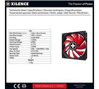 Xilence Performance C Series XPF120.R.PWM - Ventilateur châssis - 120 mm - noir, rouge G