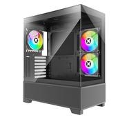Xilence X218.ARGB XILENT Beam Boîtier PC Gaming, 3X Ventilateurs ARGB PWM, ATX Midi Tower Case, Look Verre d'aquarium, Airflow élevé, Gestion optimisée des câbles, PWM/ARGB Control Board, Noir