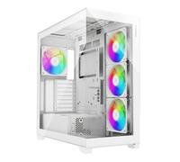Xilence X818.W.ARGB XILENT Gleam Boîtier PC Gaming, 4X 140mm ARGB Ventilateurs, ATX Midi Tower Case, Aquarium Verre Optique, avec Support pour Carte Graphique, PWM/ARGB Control Board, Airflow, Blanc
