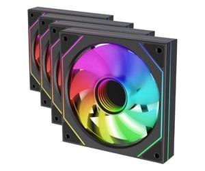Xilence XPF120U.ARGB Ventilateur de boîtier Gaming 120 mm PWM ARGB, Infinity Mirror, Hydro Bearing, fonctionnement silencieux et anti-vibrations jusqu’à 27 dB(A), câble jusqu’à 550 mm (Lot de 4)