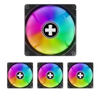 Xilence XPF120X.ARGB Ventilateur de boîtier 120mm, contrôlé par PWM, éclairage ARGB, silencieux & efficace, anti-vibrations, hydro-roulement, ventilateur PC pour gaming, transparent/noir (Lot de 4)