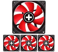 Xilence XPF92.R 92mm Ventilateur de boîtier, 3PIN, rouge/noir (Lot de 4)