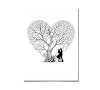 XILEUDUOD Arbre A Empreinte Mariage Arbre à Empreintes digitales d'amant, Bricolage, Signature d'invité, Peinture sur Toile for Mariage, événements d'anniversaire, décor de fête(T1CP018)