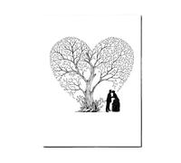 XILEUDUOD Arbre A Empreinte Mariage Arbre à Empreintes digitales d'amant, Bricolage, Signature d'invité, Peinture sur Toile for Mariage, événements d'anniversaire, décor de fête(T1CP006)