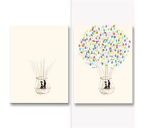 XILEUDUOD Arbre A Empreinte Mariage Livre d'or d'arbre à Empreintes digitales de Mariage, Peinture de Signature, Baiser de Couple, fête, Meilleurs vœux + Tampon encreur(Color06,35x50cm 14x20inch)
