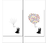 XILEUDUOD Arbre A Empreinte Mariage Livre d'or d'arbre à Empreintes digitales de Mariage, Peinture de Signature, Baiser de Couple, fête, Meilleurs vœux + Tampon encreur(Color04,35x50cm 14x20inch)