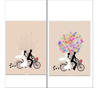 XILEUDUOD Arbre A Empreinte Mariage Livre d'or d'arbre à Empreintes digitales de Mariage, Peinture de Signature, Baiser de Couple, fête, Meilleurs vœux + Tampon encreur(Color01,40x60cm 16x24inch)