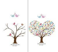 XILEUDUOD Arbre A Empreinte Mariage Peinture sur Toile d'arbre à Empreintes digitales de Mariage, Livre d'or à Faire soi-même for décoration de fête(Color05,60x80cm 24x32inch)