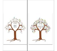 XILEUDUOD Arbre A Empreinte Mariage Peinture sur Toile d'arbre à Empreintes digitales de Mariage, Livre d'or à Faire soi-même for décoration de fête(Color07,60x80cm 24x32inch)