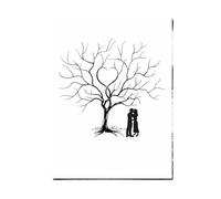 XILEUDUOD Arbre A Empreinte Mariage Toile d'arbre de Mariage, événements de fiançailles, Cadeaux de fête, Peinture d'invités, Empreintes digitales, Livre de Signature(Color020,50x70cm 2sets inkpad)