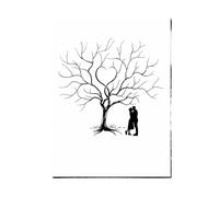 XILEUDUOD Arbre A Empreinte Mariage Toile d'arbre de Mariage, événements de fiançailles, Cadeaux de fête, Peinture d'invités, Empreintes digitales, Livre de Signature(Color011,20x30cm 1set inkpad)