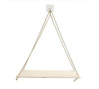 XILEUDUOD Étagères Flottantes Balançoire en Corde de Bois Suspendue au Mur for Pot de Fleurs, étagère Murale Flottante montée sur Plateau, décoration de la Maison(White)