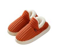 XILIWUS Pantoufles à coussin nuage pour homme et femme - Chaudes, moelleuses, confortables, douces - Semelle épaisse - Lavables, Orange, 4-4.5 Women/3-3.5 Men