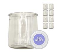 XILMARK Pot Yaourt avec Couvercle 200 millilitres, Verre Yaourt, Pot Yaourt, Verre à dessert avec Couvercle, Pot de Yaourt, Pot en Verre avec Couvercle pour Yaourt, Yaourt PACK 8 unités