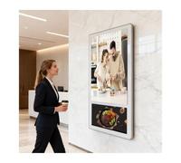 XILYZMO Affichage Dynamique pour Ascenseur, Écran Publicitaire Double Face Android, Moniteur Vidéo Mural Commercial pour Entreprise, Écran Divisé Intelligent avec Télécommande(C-18.5+10.1-inch)