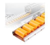 XILYZMO Convoyeur Rouleaux Gravité 80oKG/M, Rail Galets Aluminium Charge Lourde, Glissiere Roulement Renforcé Pour Rayonnage Industriel(Jaune,A-Long-1.4m)