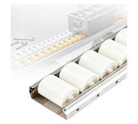 XILYZMO Convoyeur Rouleaux Gravité 80oKG/M, Rail Galets Aluminium Charge Lourde, Glissiere Roulement Renforcé Pour Rayonnage Industriel(Blanc,B-Long-1.4m)