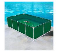 XILYZMO Cuboïde Aquarium Réservoir d'eau Poisson, avec Vanne Vidange Pliable Ci-Dessus Sol Étang, Toile Galvanisé Extérieur Sol Temporaire Aquarium pour Poisson Homard(Green,1x1x0.7m)