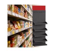 XILYZMO Gondole Magasin Rayonnage Métallique avec Fond Perforé, Présentoir Commerce De Détail Charge 100kg, Étagère Murale Modulaire pour Supermarché, Épicerie Et Pharmacie(B-60x20x150cm)