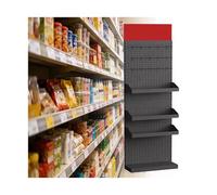 XILYZMO Gondole Magasin Rayonnage Métallique avec Fond Perforé, Présentoir Commerce De Détail Charge 100kg, Étagère Murale Modulaire pour Supermarché, Épicerie Et Pharmacie(A-40x20x180cm)