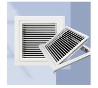 XILYZMO Grilles D'Aération À Pignon Alliage D'Aluminium, Ouverture À 90° Grille Reprise d'air Systèmes Persiennes Ventilation Porte avec Moustiquaire À Registre Déflecteur(60x60cm/23.6x23.6in)