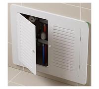 XILYZMO Intérieur Extérieur Persienne Grille Cache-tuyaux Portes Doubles Bois Cache-radiateurs Coins Arrondis Design La Poignée Portes D'accès pour Décoration Boîtier Électrique